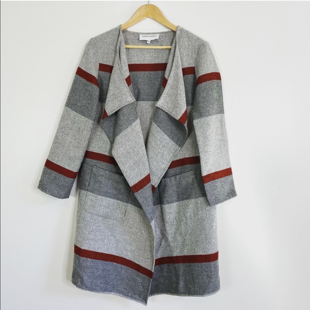 Cupcakes and Cashmere Striped Knit Coat